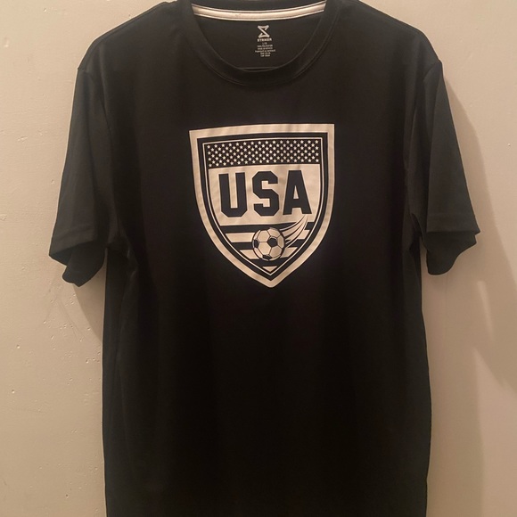 USA Black Polyester T Shirt - Picture 2 of 4